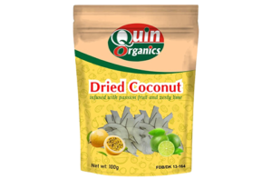 Dried Coconut Infused with Passion Fruit and Zesty Lime